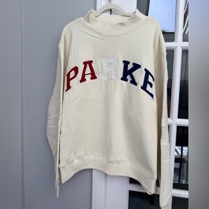 Brand New Never worn Parke Cream crewneck with multi-color